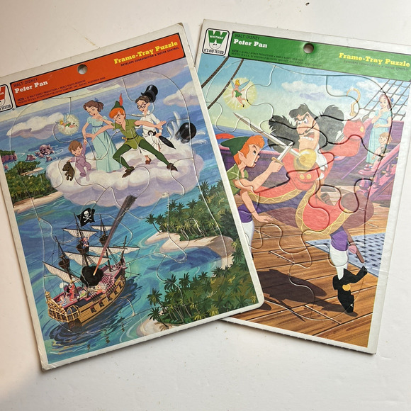 Vintage Whitman Walt Disney Peter Pan Frame Tray Puzzle Storybook Learning Tool - Picture 1 of 9